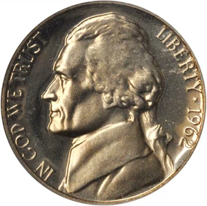 image for: 1962 Jefferson Nickel. Proof-69 Cameo (NGC).
