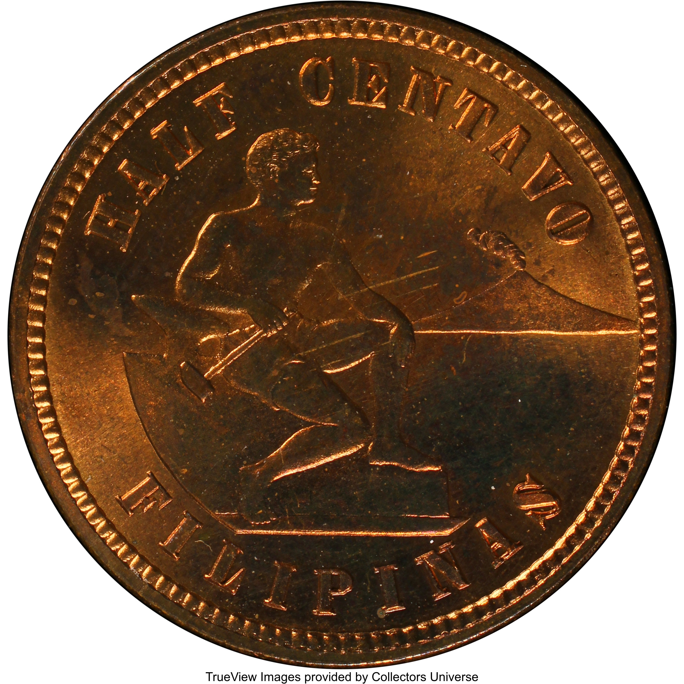 image for: 1908 1/2C Philippines Half Centavo PR66 Red PCGS. PCGS Population: (10/0 and 0/0+). NGC Census: (0/0 and 0/0+).  From...