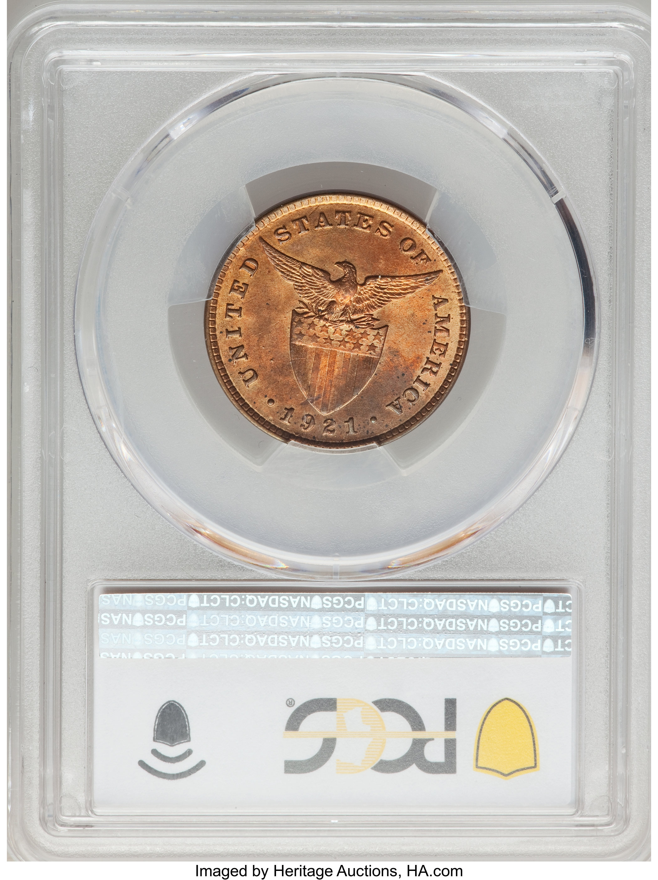 image for: 1921 1C Philippines Centavo MS64+ Red PCGS. PCGS Population: (3/1 and 1/0+). NGC Census: (0/0 and 0/0+).  From The Ma...