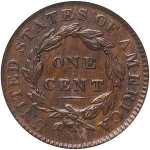 image for: L1C 1835 LARGE 8 AND STARS. PCGS AU55 CAC