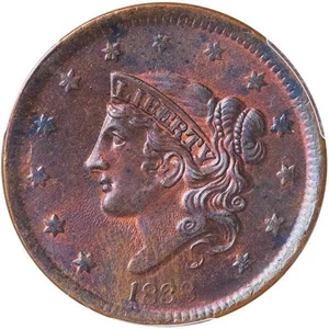 image for: 1C 1838 N-3. PCGS MS64 BN CAC EX NAFTZGER