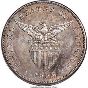 image for: 1906-S Philippines Peso XF45 PCGS. KM-168....
