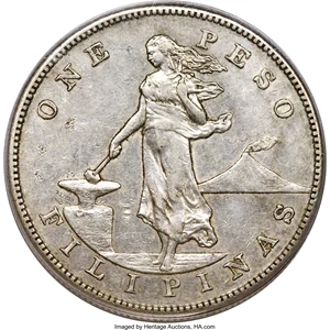 image for: 1906-S Philippines Peso XF45 PCGS. KM-168....