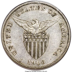 image for: 1906-S Philippines Peso XF45 PCGS. KM-168....