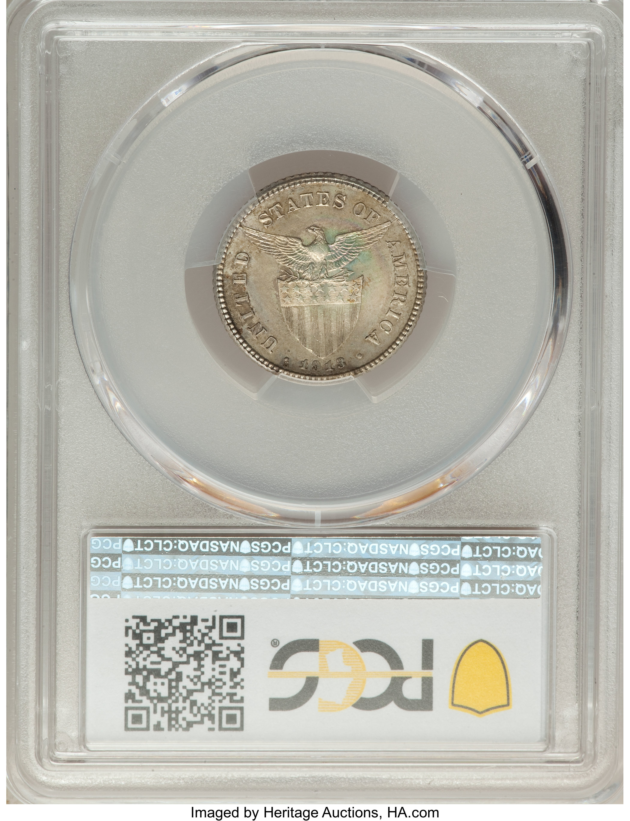 image for: 1913-S/S 20C Philippines 20 Centavos, KM-170, Allen-11.09a, MS66 PCGS. Allen-11.09a. ...