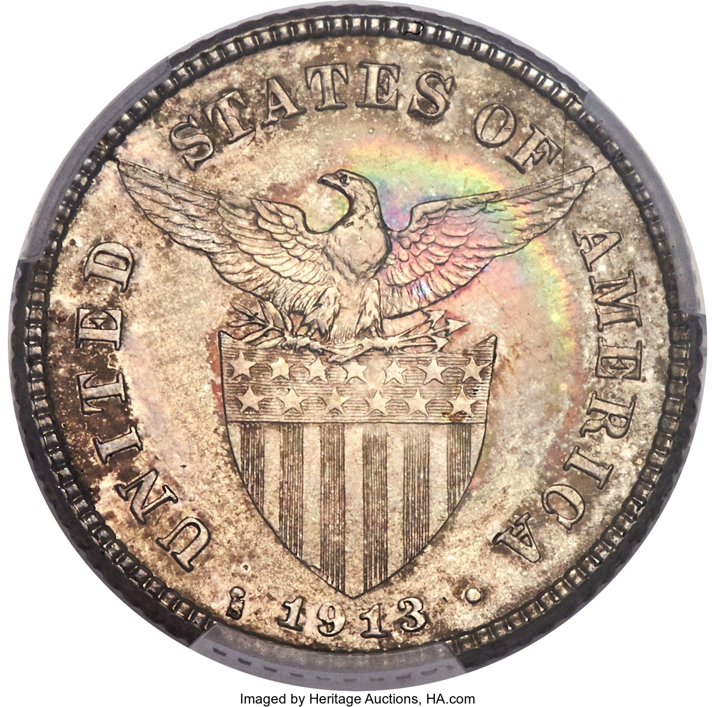 image for: 1913-S/S 20C Philippines 20 Centavos, KM-170, Allen-11.09a, MS66 PCGS. Allen-11.09a. ...