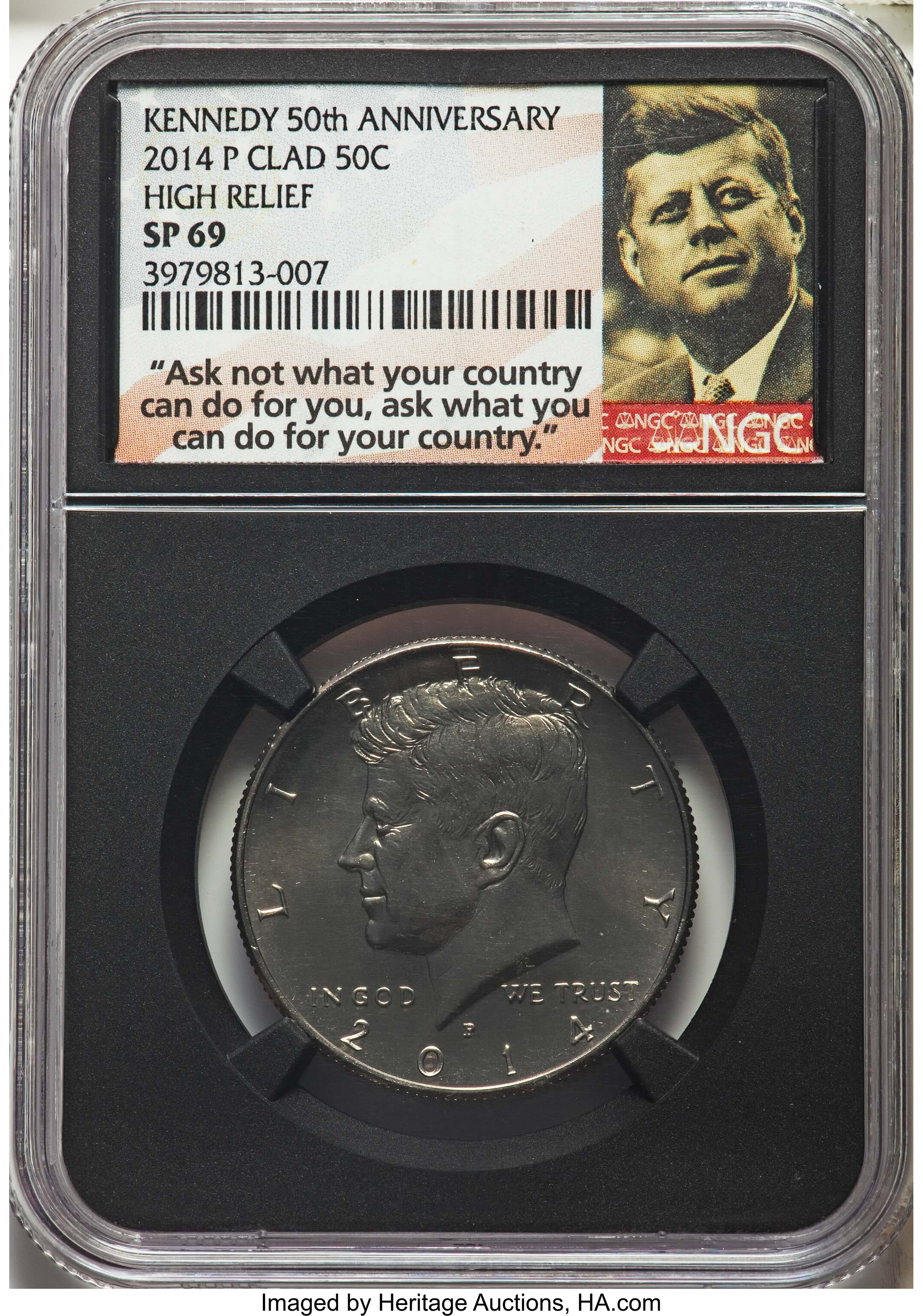image for: 2014-P 50C High Relief, Clad, 50th Anniversary SP69 NGC. This lot will also include a: 2014-D 50C High Relief, Clad,... (Total: 2 coins)
