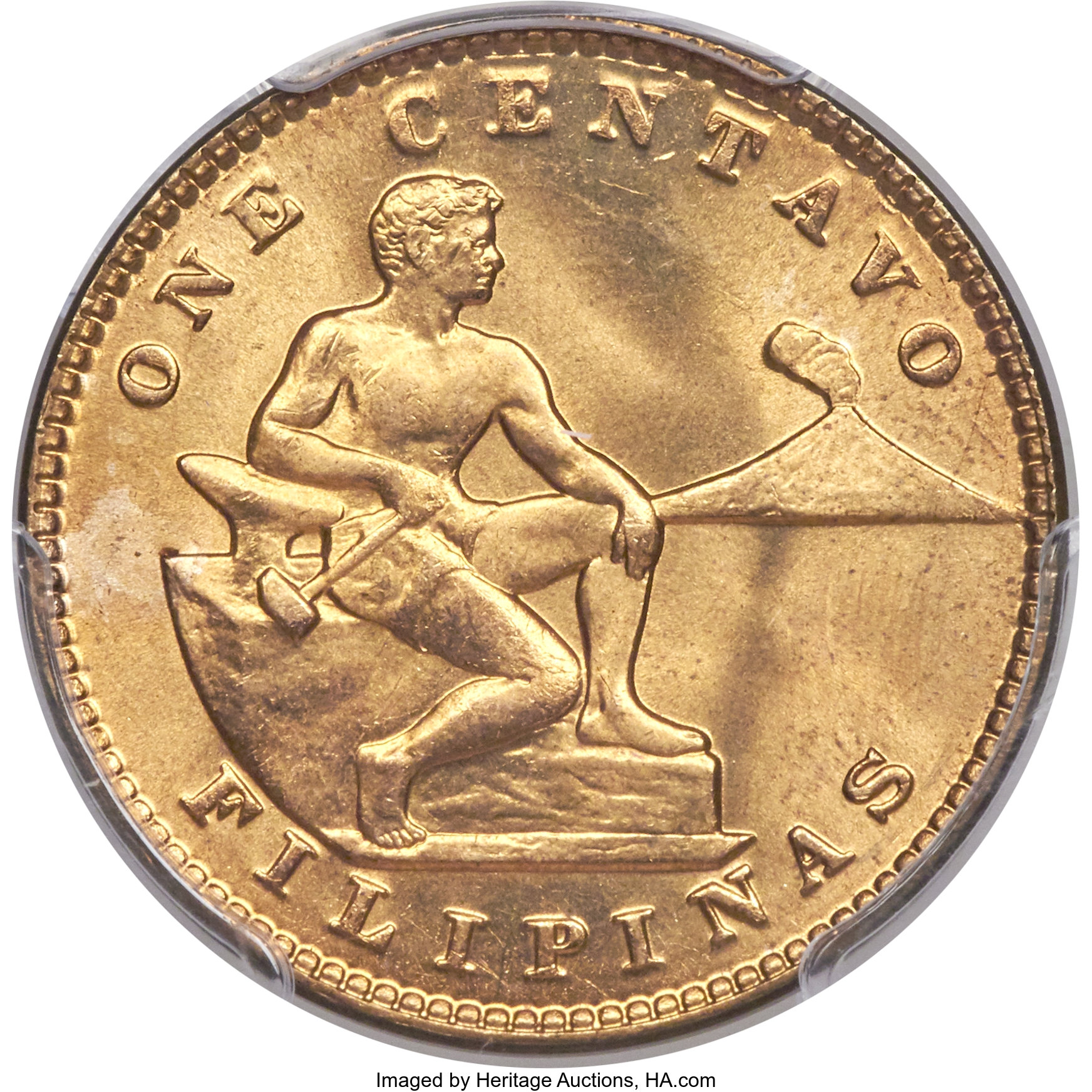 image for: 1936-M 1C Philippines One Centavo, KM-163, Allen-2.32, MS67 Red PCGS. ...