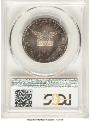 image for: 1906 50C Philippines 50 Centavos, KM-167, Allen-13.04, PR68 PCGS. ...