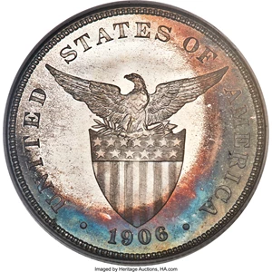 image for: 1906 50C Philippines 50 Centavos, KM-167, Allen-13.06, PR68 PCGS. ...