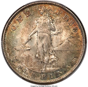 image for: 1907-S PESO Philippines Peso, KM-172, Allen-17.01, MS65 PCGS. ...