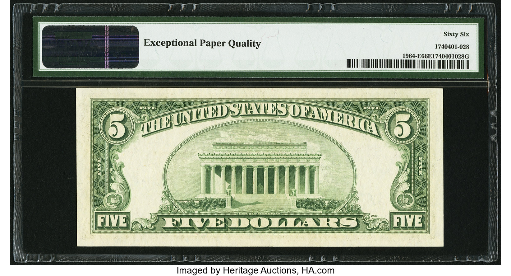 image for: Fr. 1964-E $5 1950C Federal Reserve Note. PMG Gem Uncirculated 66 EPQ....