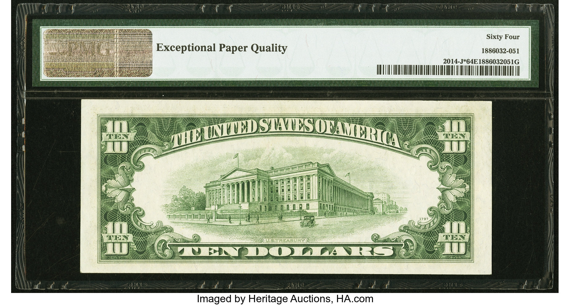 image for: Fr. 2014-J* $10 1950D Federal Reserve Note. PMG Choice Uncirculated 64 EPQ....