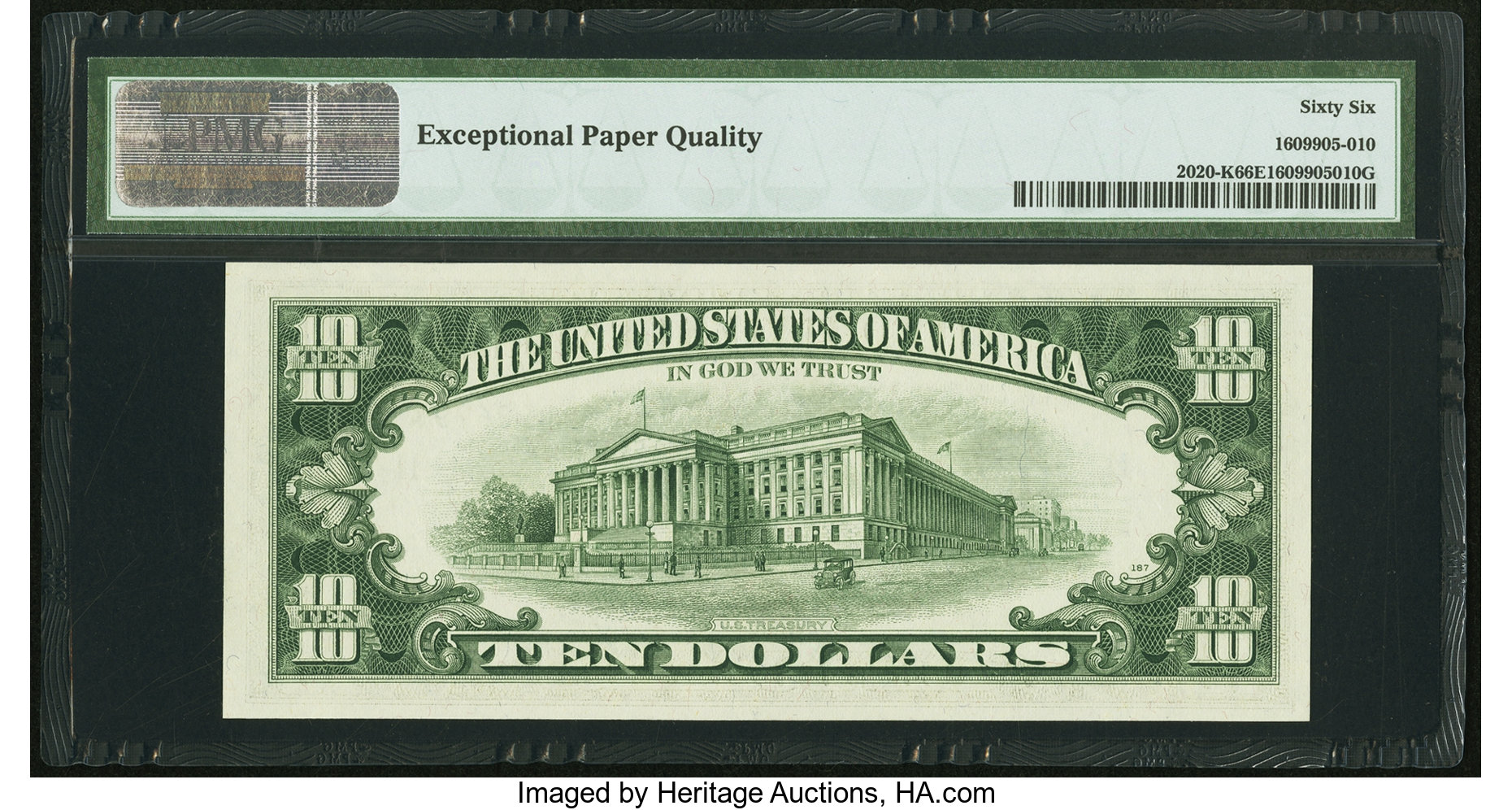 image for: Fr. 2020-K $10 1969B Federal Reserve Note. PMG Gem Uncirculated 66 EPQ....