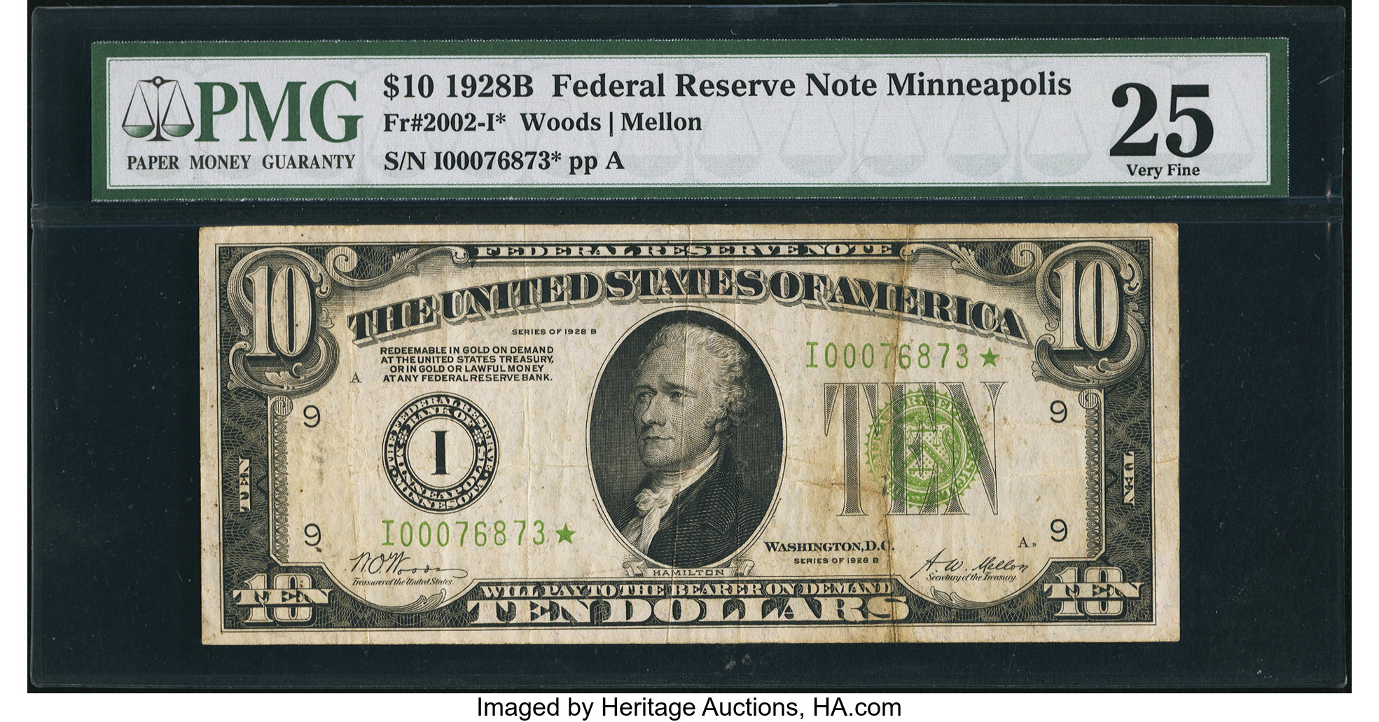 image for: Fr. 2002-I* $10 1928B Federal Reserve Note. PMG Very Fine 25....