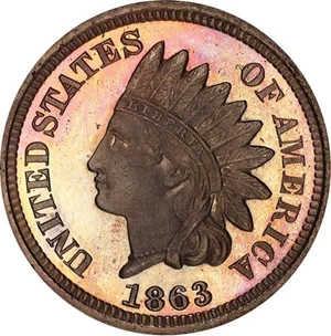 image for: 1C 1863 PCGS PR66 CAM CAC
