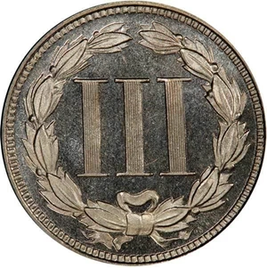 image for: 3CN 1865 PCGS PR67 DCAM