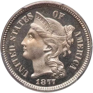 image for: 3CN 1877 PCGS PR66 DCAM