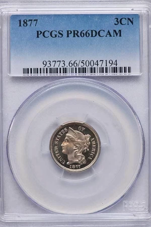 image for: 3CN 1877 PCGS PR66 DCAM