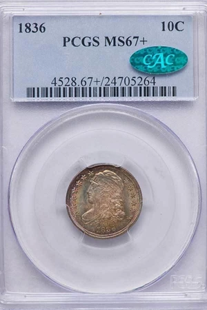 image for: 10C 1836 PCGS MS67+ CAC
