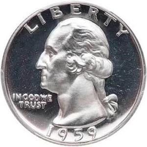 image for: 25C 1959 PCGS PR69 DCAM