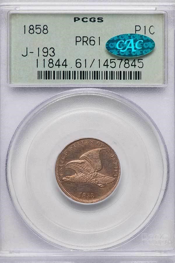 image for: 1C 1858 J-193. PCGS PR61 CAC