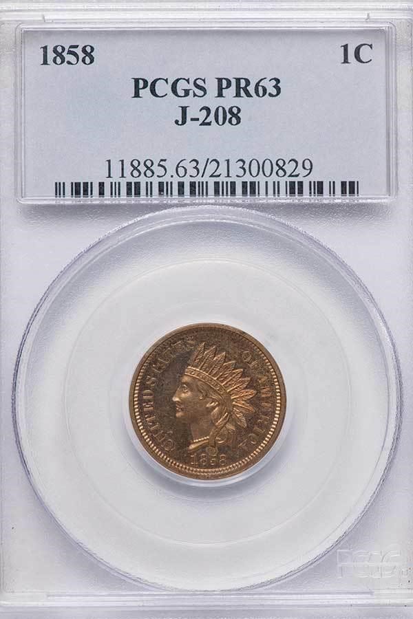 image for: 1C 1858 J-208. PCGS PR63