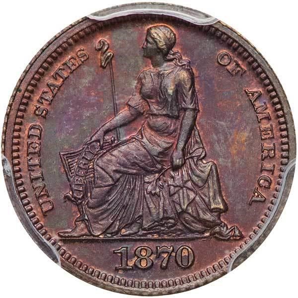 image for: 3C 1870 J-799. PCGS PR64 RB CAC