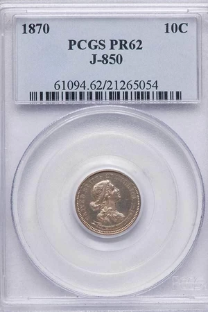 image for: 10C 1870 J-850. PCGS PR62