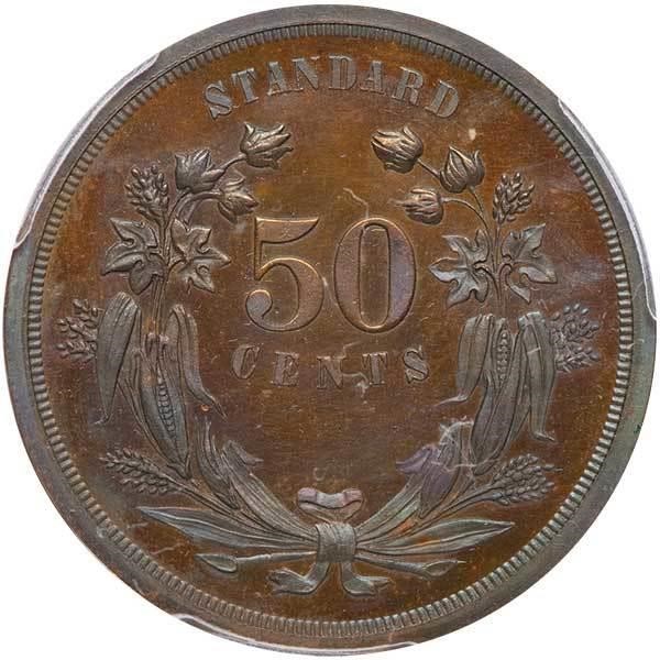 image for: 50C 1870 J-930. PCGS PR63 BN CAC