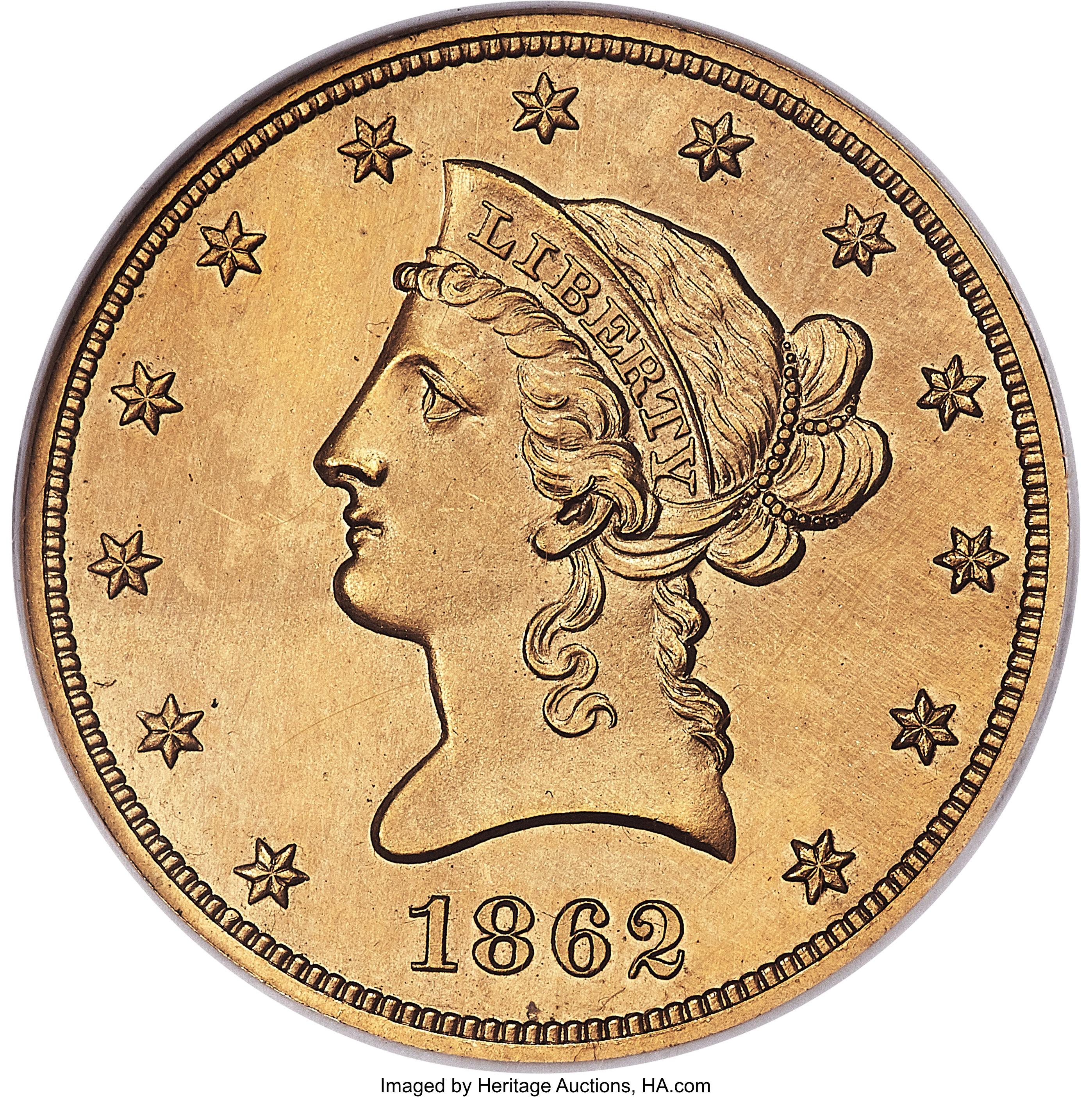 image for: 1862 $10 Ten Dollar, Judd-297, Pollock-355, Low R.6, PR60 Gilt NGC....