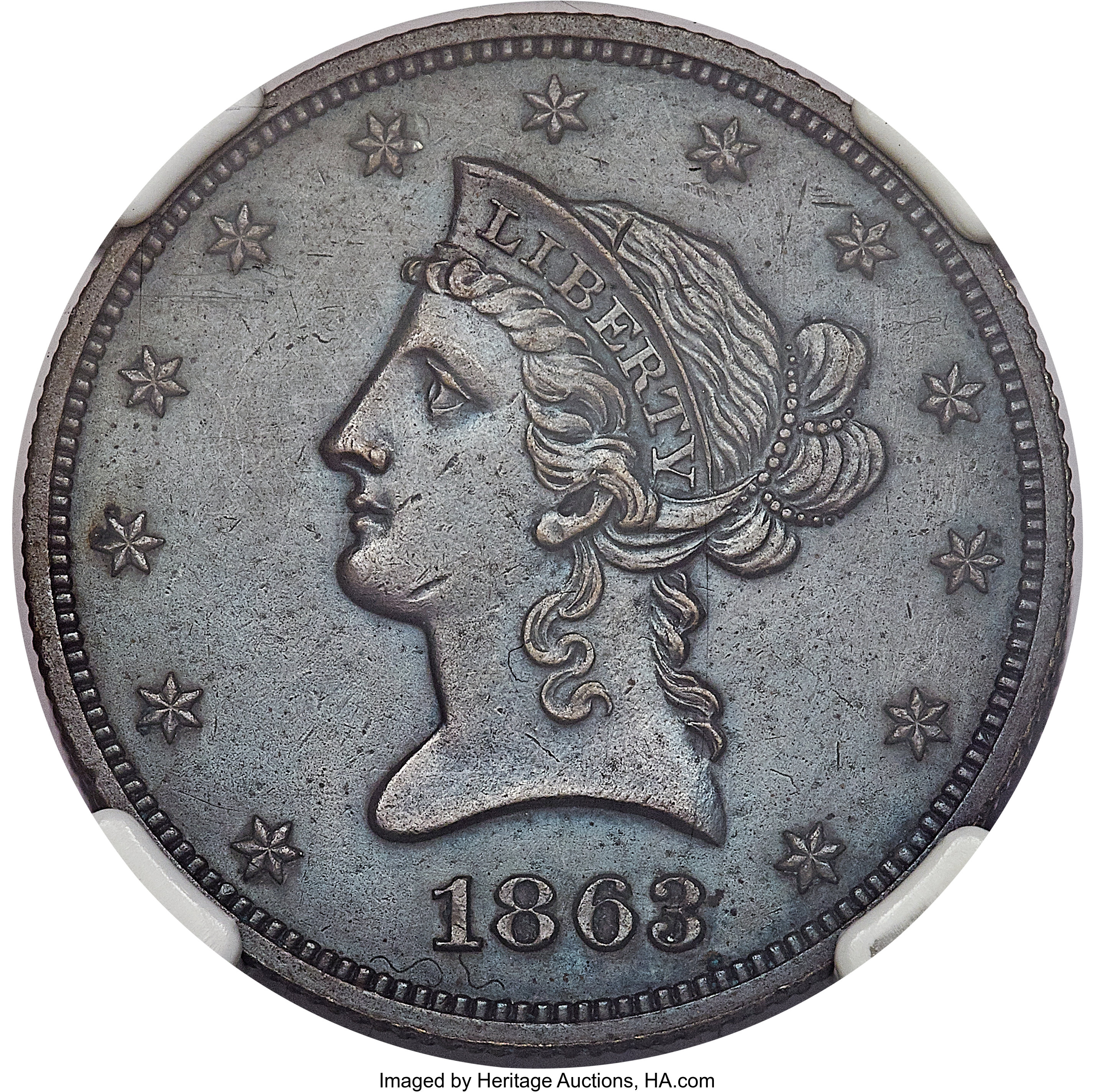 image for: 1863 $10 Ten Dollar, Judd-352, Pollock-424, High R.6, PR61 Brown NGC....
