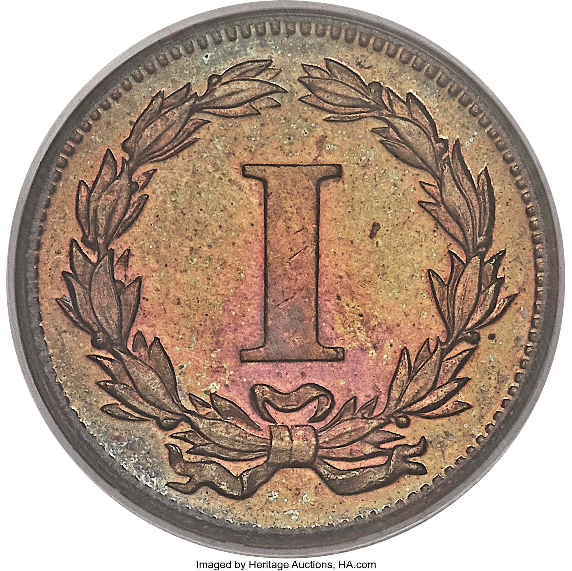 image for: 1868 1C One Cent, Judd-609, Pollock-674, High R.7, PR64 Red and Brown PCGS....