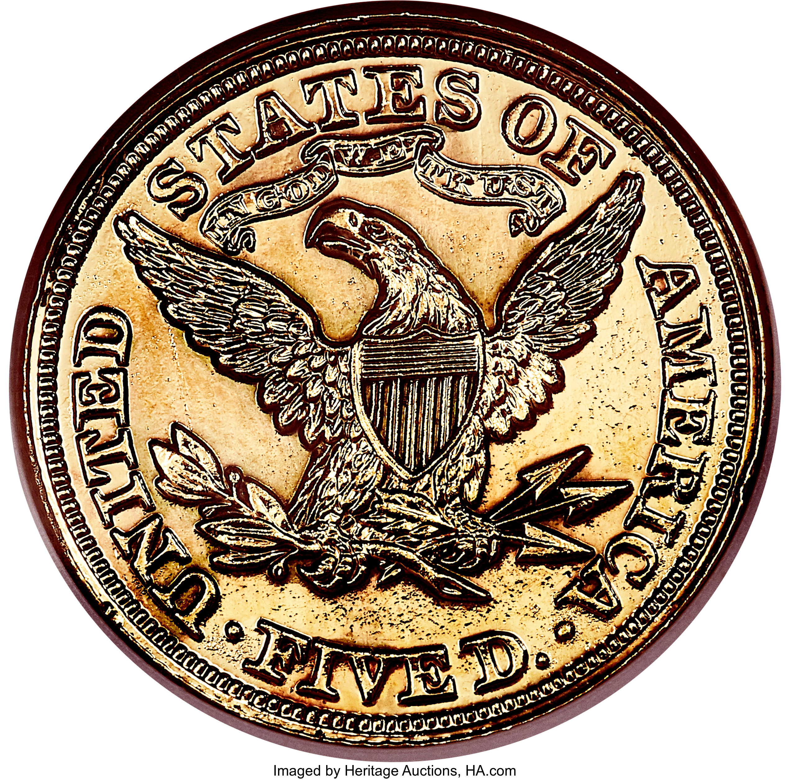 image for: 1869 $5 Five Dollar, Judd-776 Gilt, Pollock-862, High R.7, PR60 ANACS....