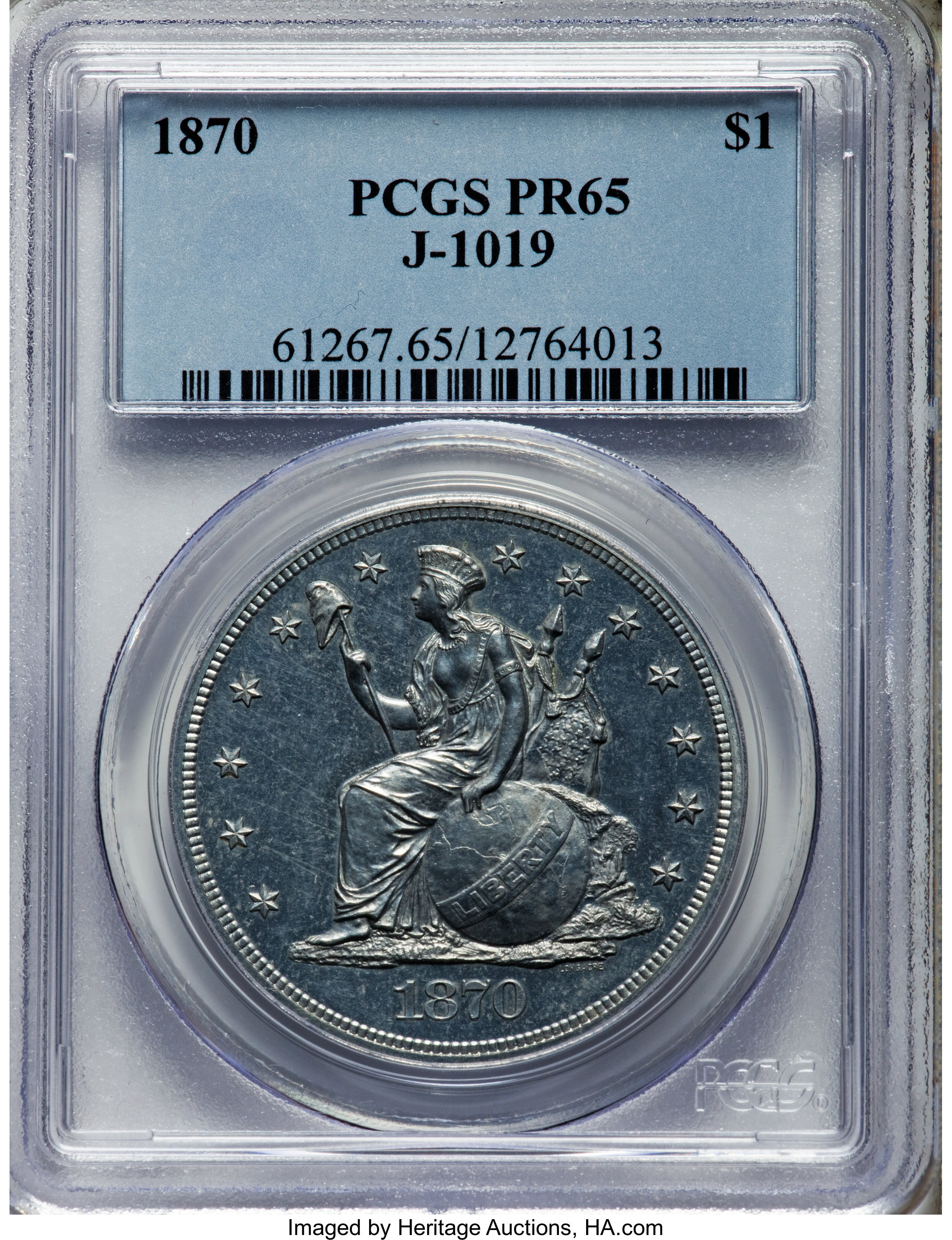 image for: 1870 $1 Indian Princess Dollar, Judd-1019, Pollock-1154, High R.7, PR65 PCGS....