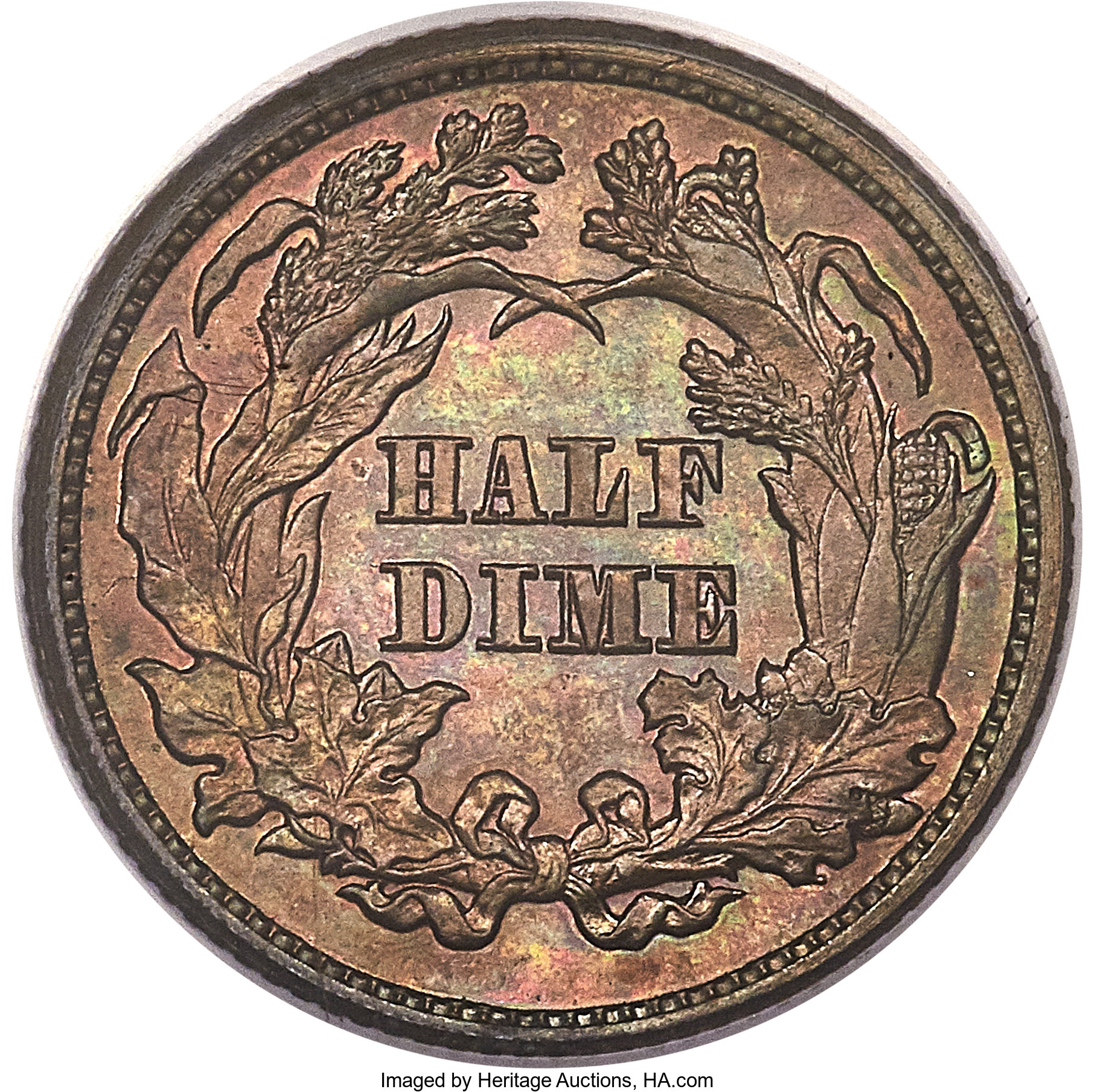 image for: 1871 H10C Half Dime, Judd-1069, Pollock-1205, Low R.7, PR65 Brown PCGS....