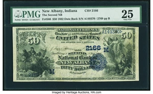image for: New Albany, IN - $50 1882 Date Back Fr. 560 The Second NB Ch. # (M)2166...