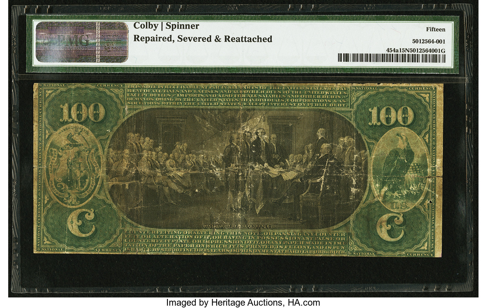 image for: Charlestown, MA - $100 Original Fr. 454a The Bunker Hill NB Ch. # 635...