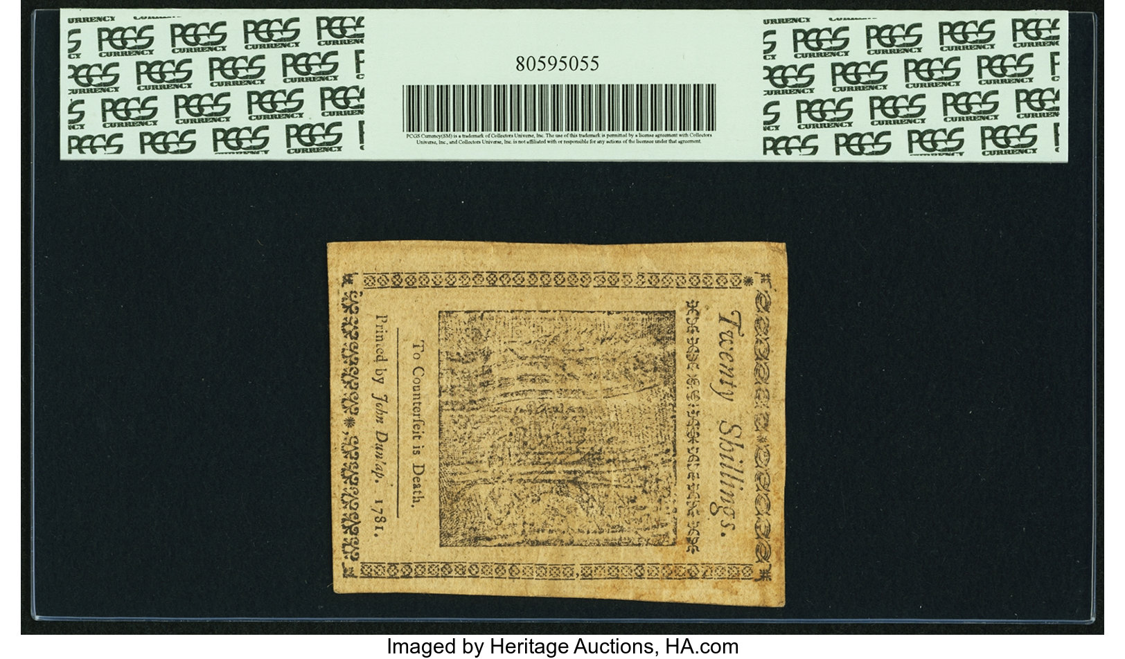 image for: Pennsylvania April 20, 1781 20s PCGS Extremely Fine 40....