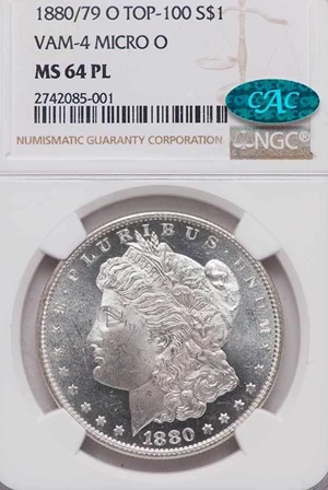 image for: $1 1880/79-O MICRO O. VAM-4. NGC MS64 PL CAC