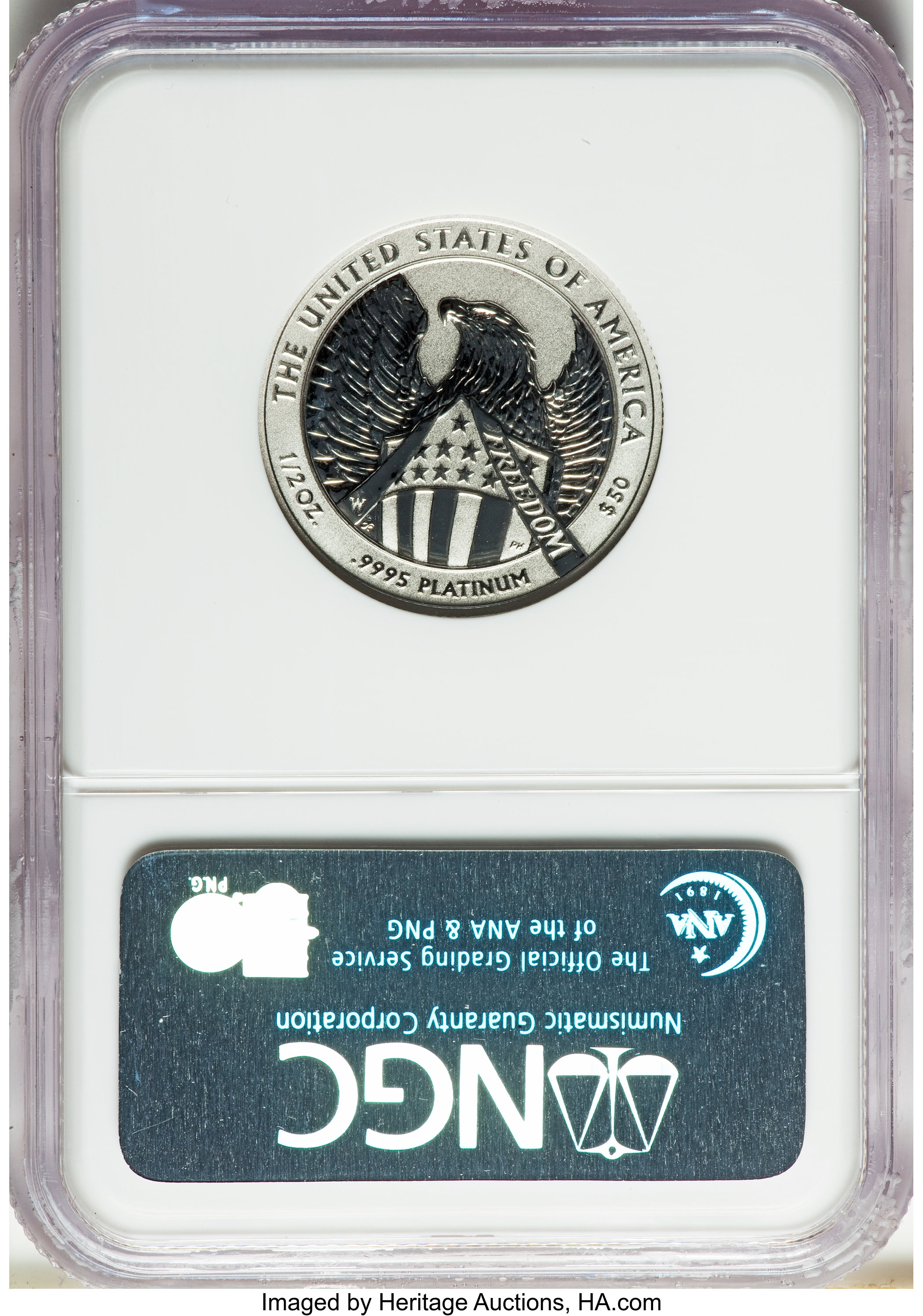 image for: Two-Piece 2007-W P$50 One-Ounce Platinum Eagle Set, 10th Anniversary, NGC. The set includes: Normal Proof PR70 Ultra Came... (Total: 2 coins)