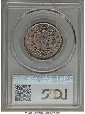 image for: 1837 1C Plain Cords, Medium Letters, N-4, R.2, MS65 Brown PCGS Secure. CAC....