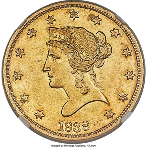 image for: 1838 $10 AU58+ NGC....