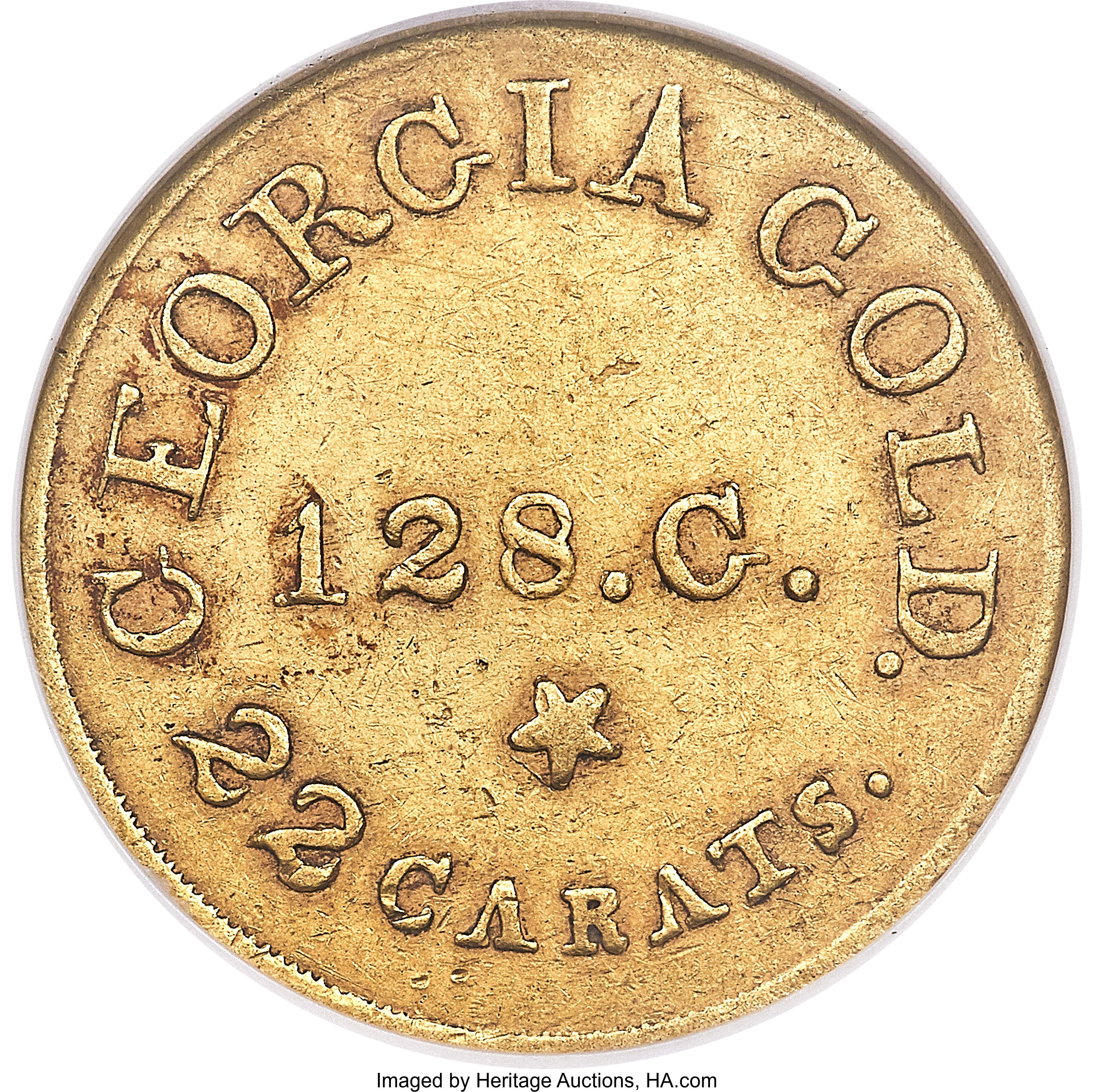 image for: (1837-1842) $5 C. Bechtler Five Dollar, RUTHERF. AU58 NGC. K-23, High R.6....