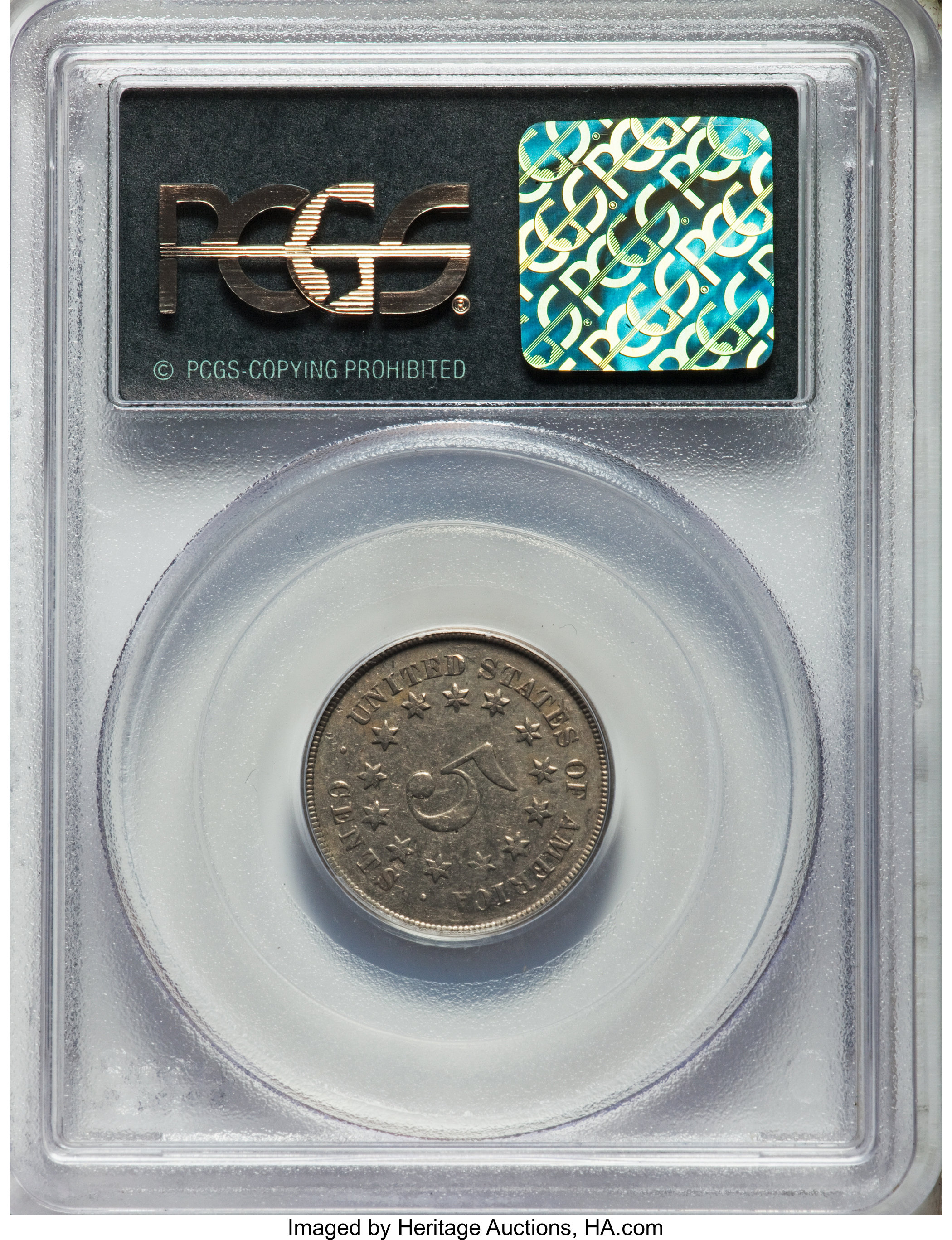 image for: 1867 5C Five Cents, Judd-575, Pollock-631, Unique, PR45 PCGS....
