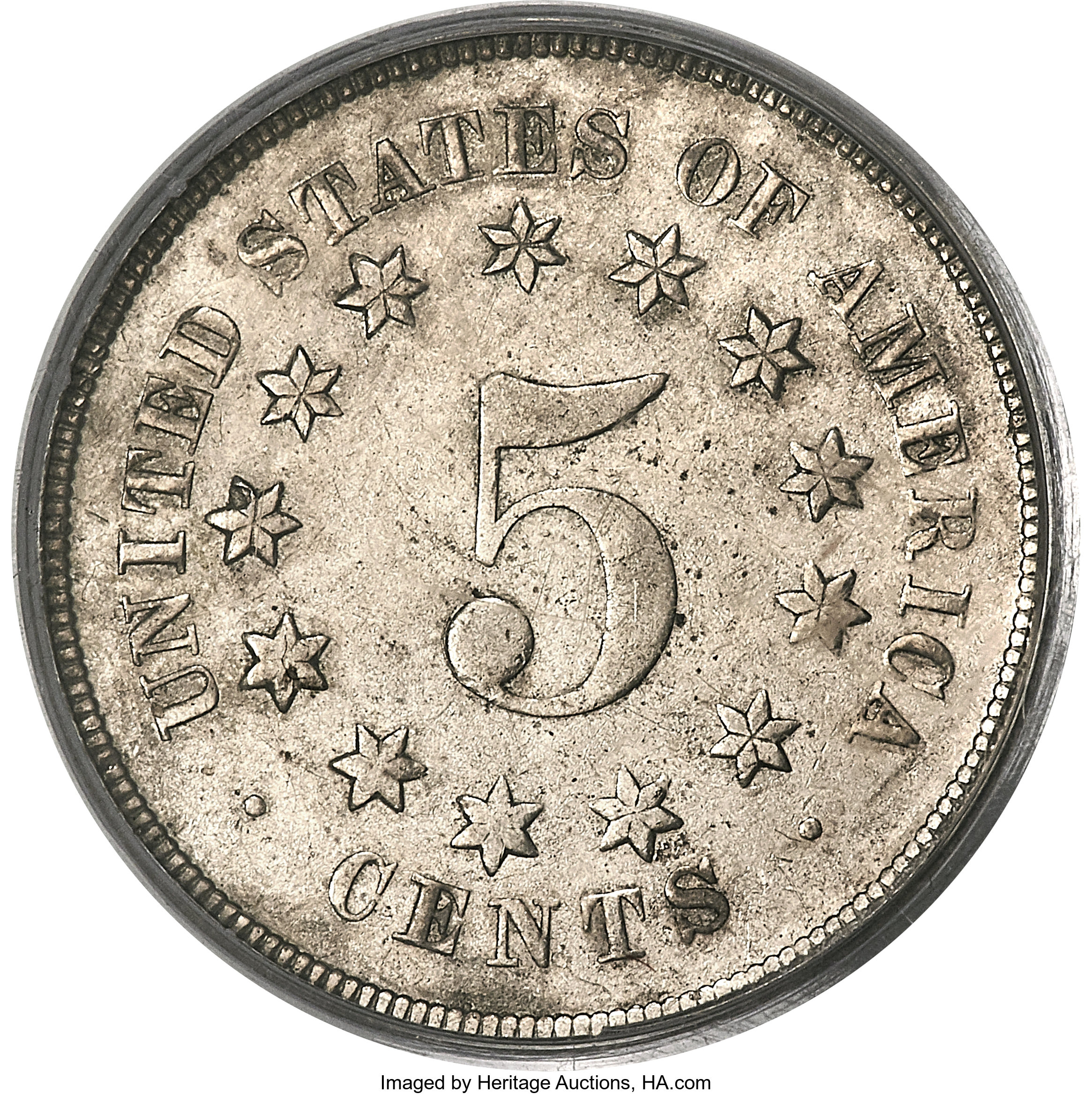image for: 1867 5C Five Cents, Judd-575, Pollock-631, Unique, PR45 PCGS....