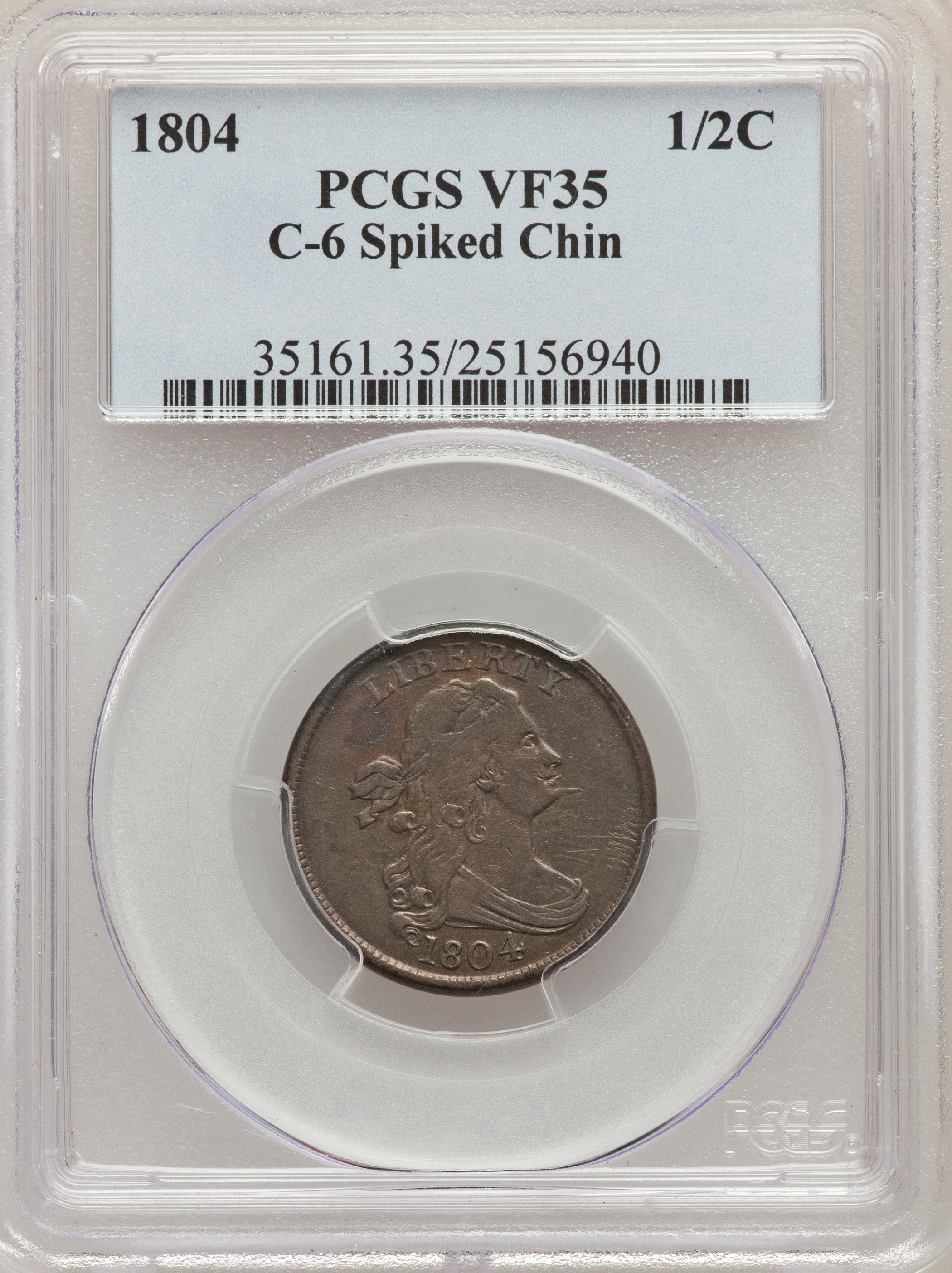 1804 1/2c Spiked Chin, C-6 MS BN AG3 BN thumbnail 21