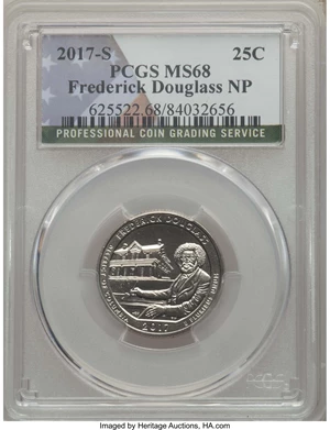image for: 2017-S 25C Frederick Douglass MS68 PCGS. PCGS Population: (1/0). NGC Census: (0/0)....