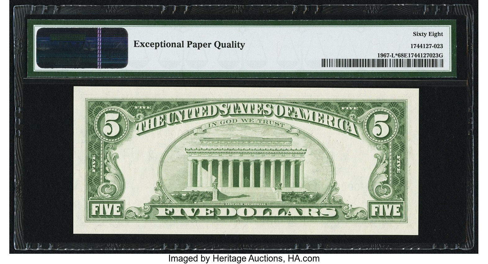 image for: Fr. 1967-L* $5 1963 Federal Reserve Star Note. PMG Superb Gem Unc 68 EPQ....