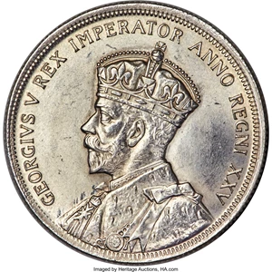image for: George V Dollar 1935 UNC Detail (Cleaned) PCGS